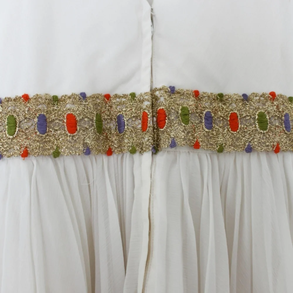 SOLD - Vintage 1960s Grecian Style White Chiffon Cocktail Dress - Picture 6 of 8